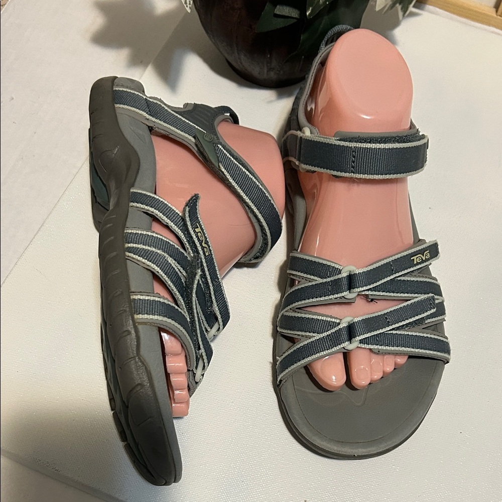 Teva Gray Strappy Sport Sandals - Picture 2 of 7